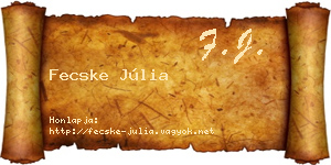 Fecske Júlia névjegykártya